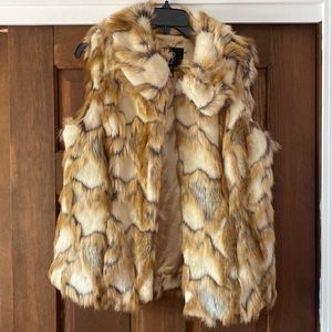 Rachel Zoe faux fox fur vest small